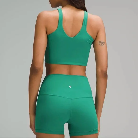 NWT Lululemon Bend This V and Racer Bra - Cascadia Green - Picture 3 of 7